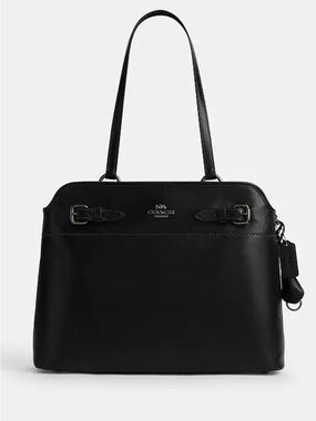 Coach Black Leather Top-Handle Tote
